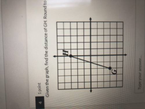 Given the graph, find the distance of GH. Round to the nearest tenth.