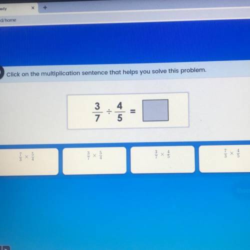 Click on the multiplication sentence that helps you solve the problem
