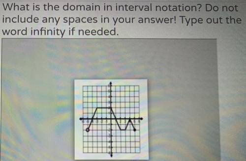What is the domain in interval notation. do not include any spaces in your answers! Type in the wor