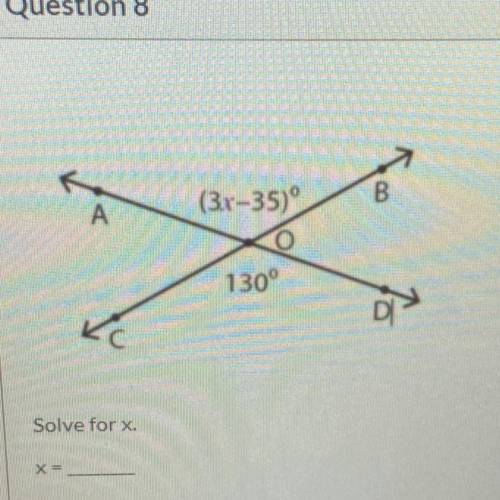 Solve for x.
Please help ASAP thank you