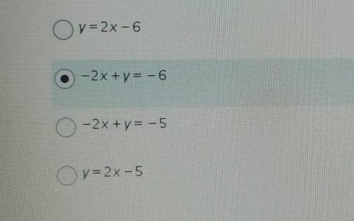 Which answer shows the equation y+ 4 = 2(x - 1) written in standard form?