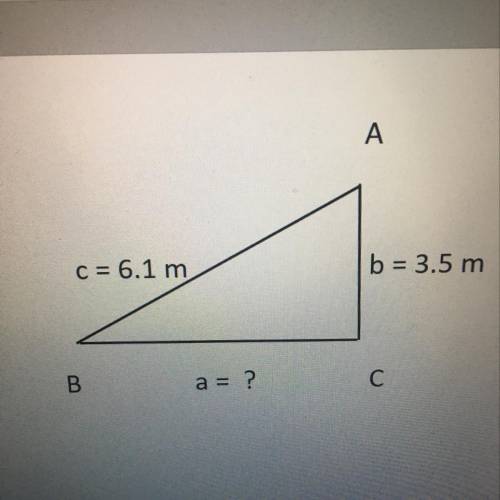 Find the unknown length of the following right triangle.

A. Square root 12.25 meters
B. 5 meters