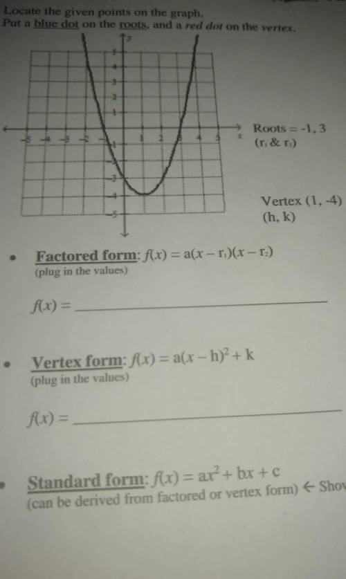 What's the standard form, vertex, and factored