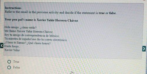 ASAP: Refer to the email in the previous activity and decide if the statement is true or false. You