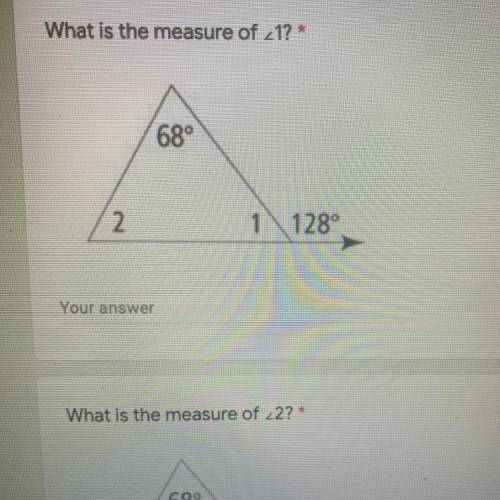 What is the measure of angle 1 and 2