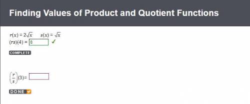Finding the values of Product and Quotient Functions: