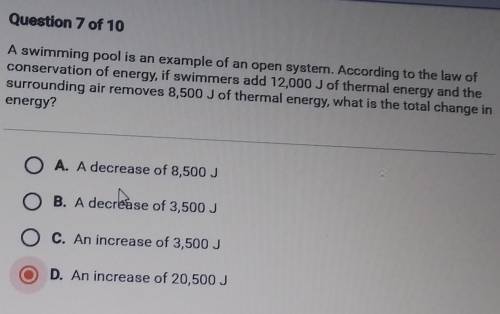 PLEASE I NEED HELP

A swimming pool is an example of an open system. According to the law