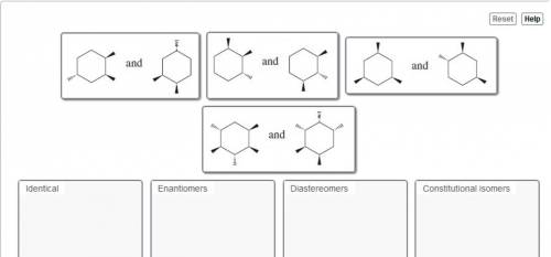 Are the following pairs identical, enantiomers, diastereomers, or constitutional isomers? Sort thes