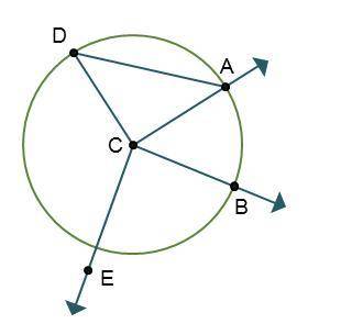 Which geometric figures are drawn on the diagram? Check all that apply. Line segment C A Ray A C ∠A