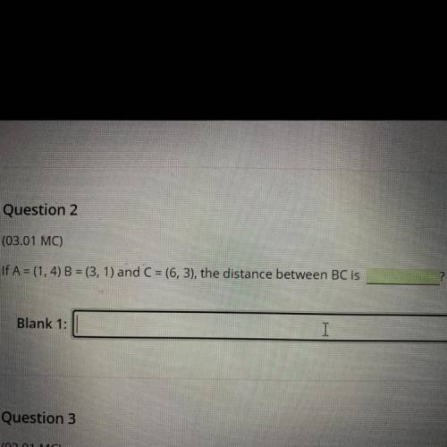 The distance between B and C