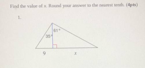 Find the value of x. Round your answer to the nearest tenth. 
610
350
x