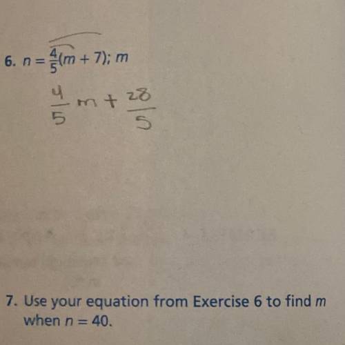 I need help with finding m & I’m pretty sure exercise 6 is # 6 help please