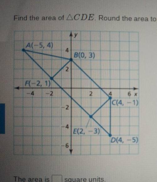 I'm really bad at math and couldn't find anything that's helpful online,,

Find the area of CDE. R