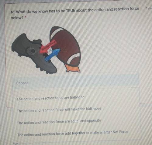 What do we know has to be TRUE about the action and reaction force below?