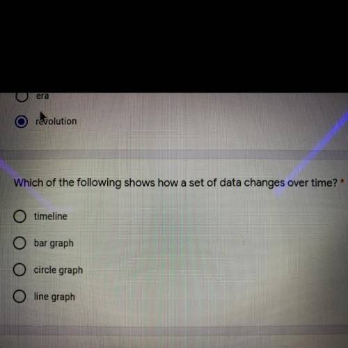 Which of the following shows how a set of data changes over time