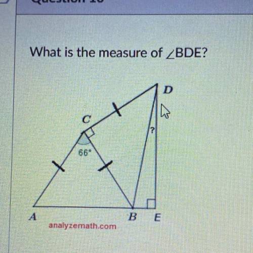 Find the measure of angle BDE