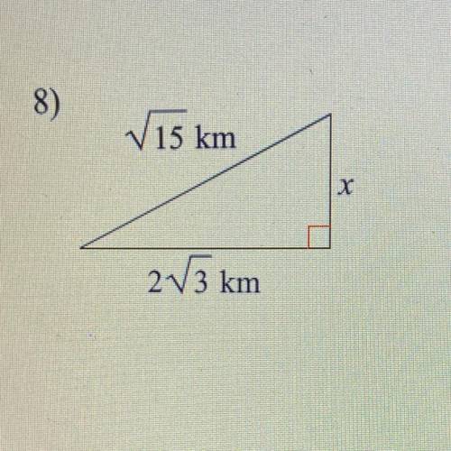 Can someone help me find the missing side using the pythagorean theorem?