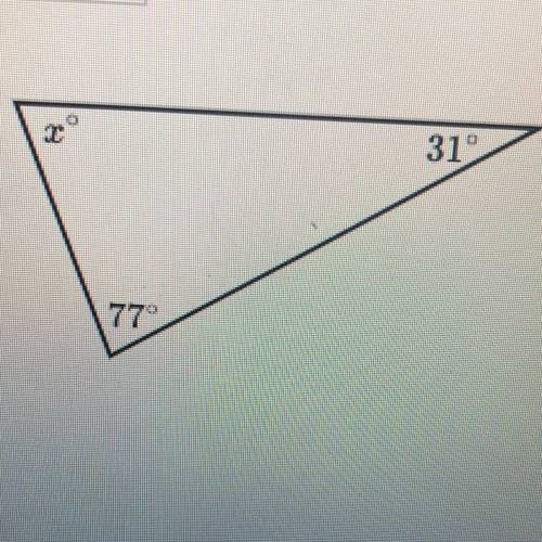 Find the value of x in the triangle shown below help please!!