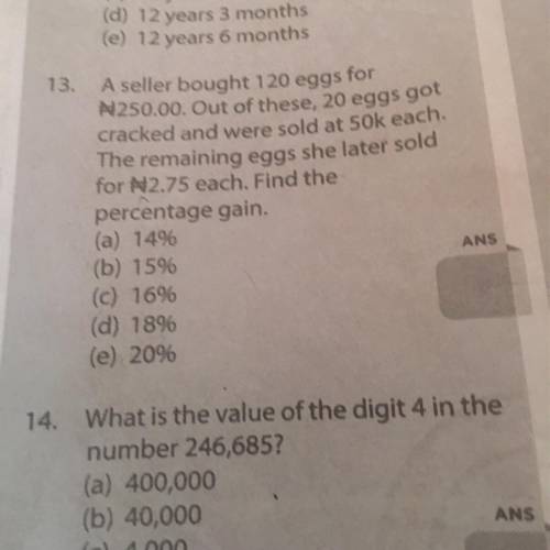 I need the answer to number 13 pls and asap