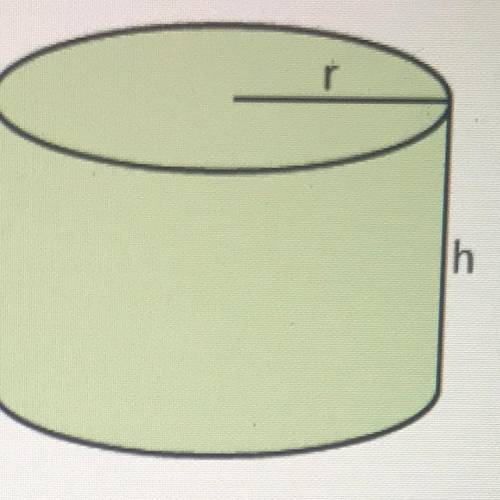 If r=8 units and h=11 units, what is the volume of the cylinder shown above? Use 3.14 for pi. HELP