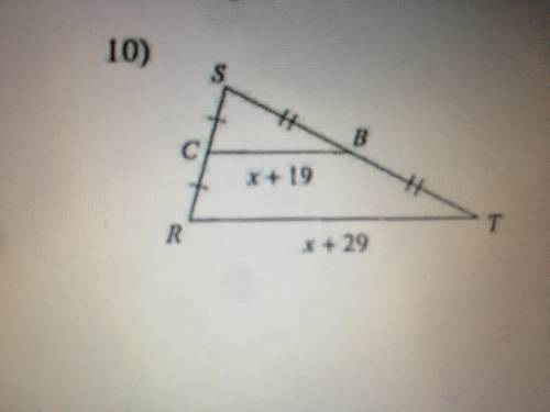 I’m only solving for x, it’s triangle mid-segment.