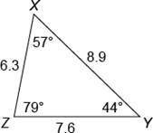 Classify ΔXYZ. Question 3 options: A) Equilateral triangle B) Scalene triangle C) Isosceles triangl