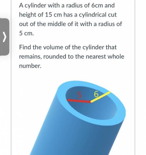 A cylinder with a radius of 6cm and height of 15 cm has a cylindrical cut out of the middle of it w