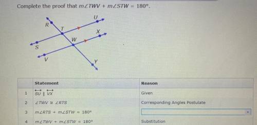 NEED HELP

A. Angles forming a linear pair sum to 180°
B. Definition of supplementary angles
C. Ve