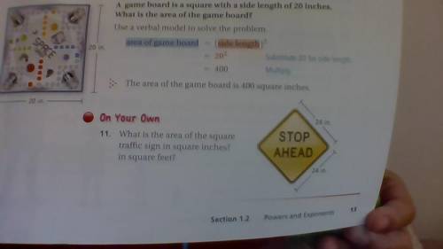 Please answer question in the file for 15 pts Question : What is the area of the square traffic sig