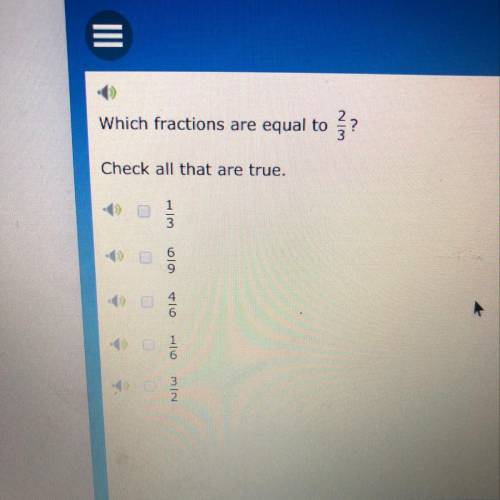 Which fractions are equal to 2/3rds? Check all that are true