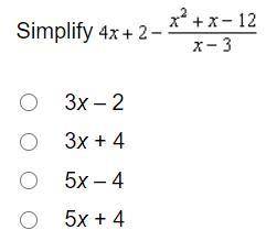 Simplify 4x+2-x^2+x-12/x-3
