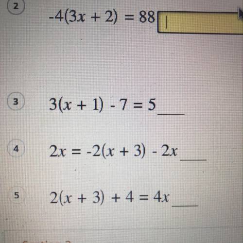 Solve the equation -4(3x+2)=88