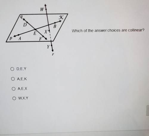 Which of the answer choices are collinear
