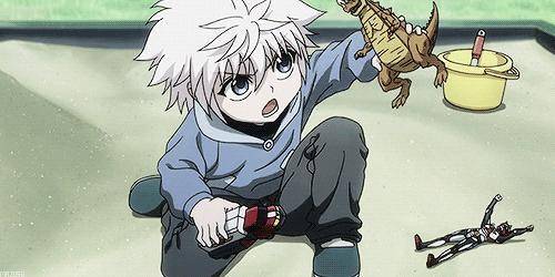 i just found a gif of baby Killua... and put it in my slides project for my child development class