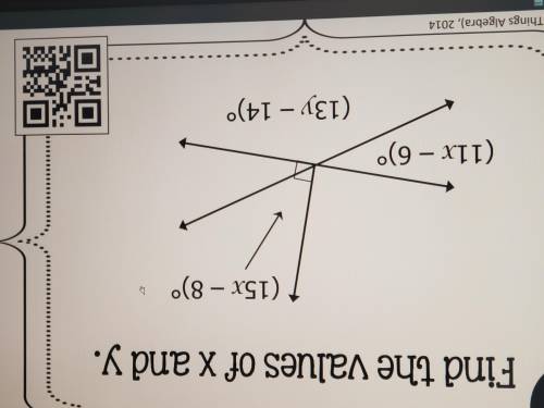 Angles Find the values of x and y