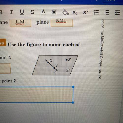 A. A line containing point x B. A plane containing point z 
I need help please