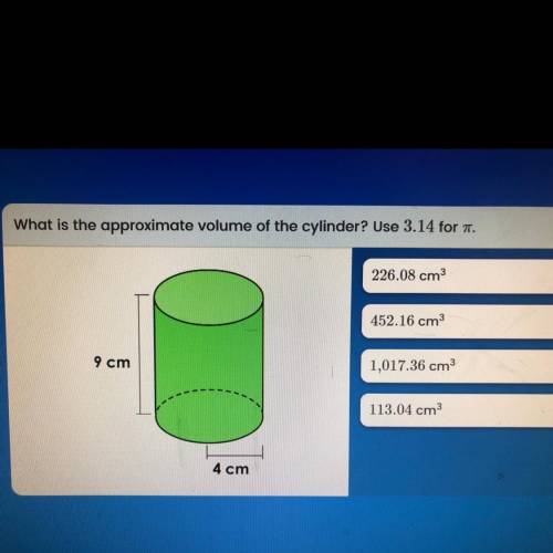 What is the approximate volume of the cylinder?