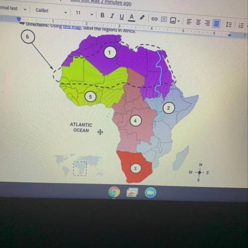 Label the regions in Africa NEED HELP
