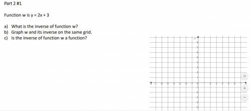 PLEASE HELP ALGEBRA WORK

Function w is y = 2x + 3 a) What is the inverse of function w? b) Graph