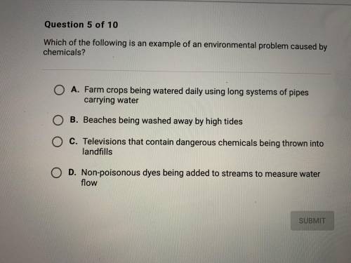 Which of the following is an example of an environmental problem caused by chemicals?