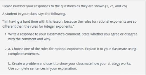 Please number your responses to the questions as they are shown (1, 2a, and 2b).

A student in you