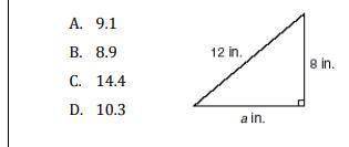 Which of the following represents the length
of the missing side to the nearest tenth?