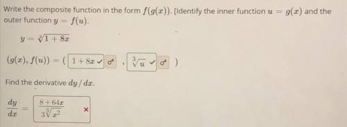 I got 8/3cubroot of (1+8x)^2. Is this right can someone explain?