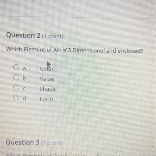 Which Element of Art is 3 Dimensional and enclosed?