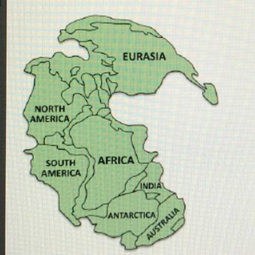 The above image shows a supercontinent that is part of a theory by Alfred Wegener. This supercontin