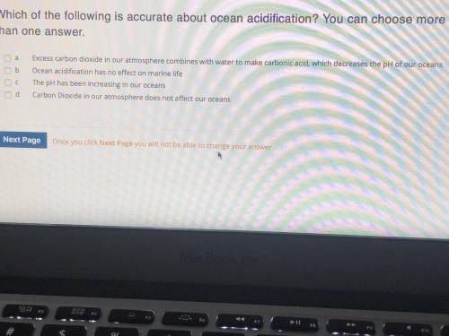 Which of the following is accurate about ocean acidification? you can choose more than one.