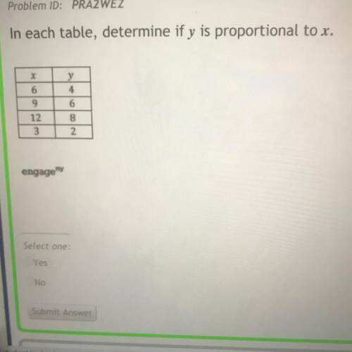 Explain why each table determine if y is proportional to x .