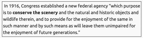 To which agency does this excerpt refer?

a) National Park Service
b) The National Urban League
c)