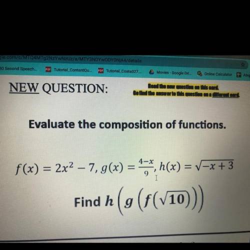 Evaluate the composition of functions.