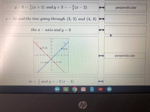 “Determine if Parallel, Perpendicular, or neither , idk if I’m right but I do need help here